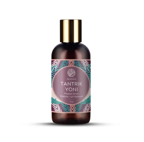 Tantrik Yoni pleasure serum — amber bottle with pink botanical label