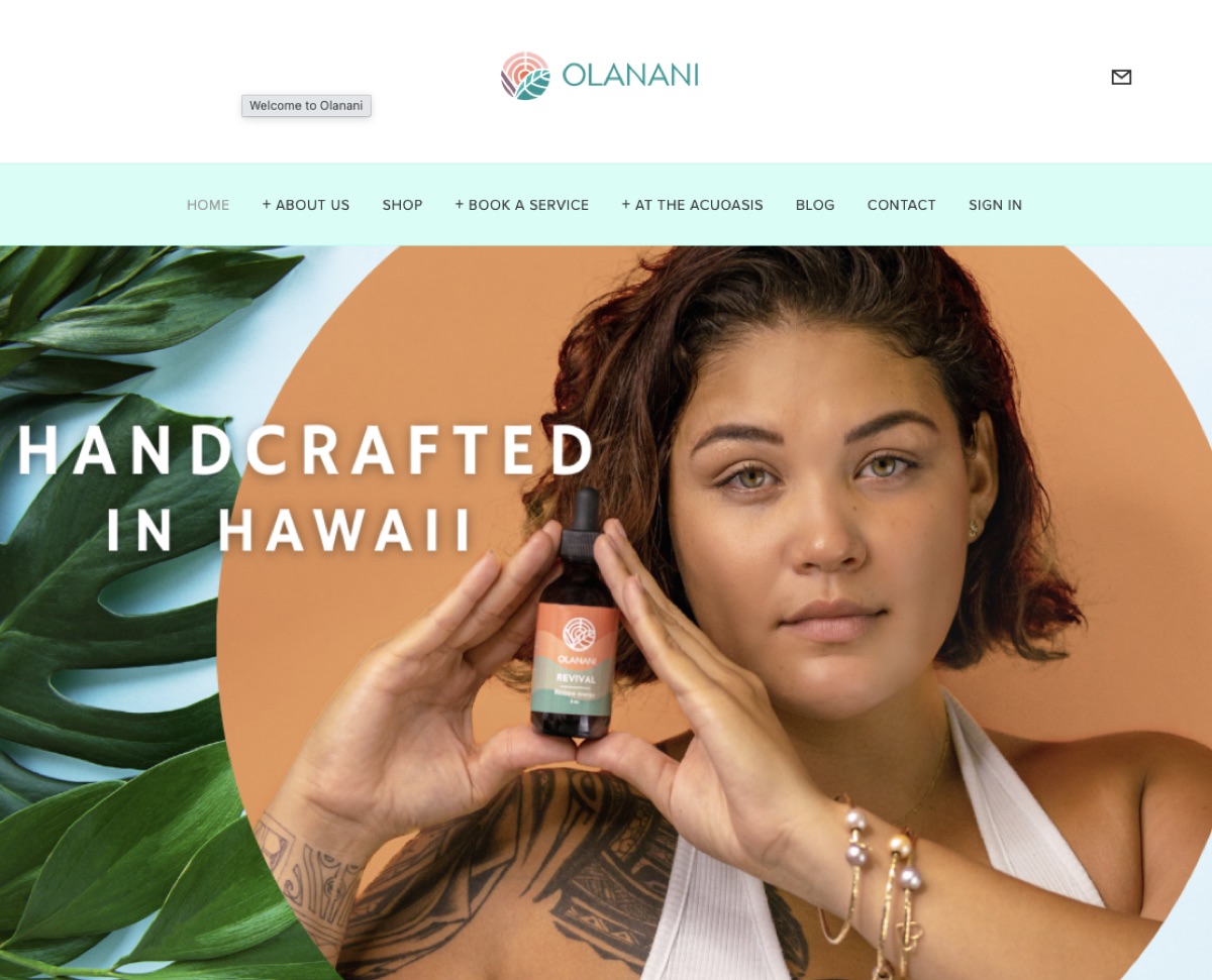 Skincare brand e-commerce website — homepage with product hero, navigation, and brand storytelling